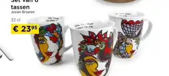 Set van 6 tassen josien broeren