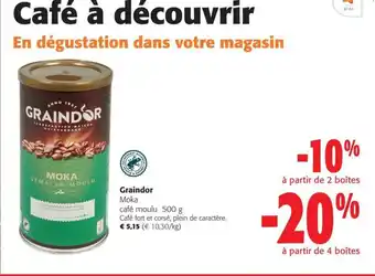 Colruyt Graindor Moka café moulu 500 g Café fort et corsé, plein de caractère. aanbieding