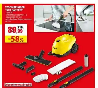 Hubo Stoomreiniger “sc3 easyfix” - 1900 w aanbieding