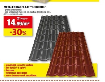 Hubo Metalen dakplaat “bricotuil” aanbieding