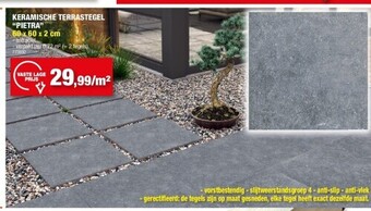 Hubo Keramische terrastegel “pietra” 60 x 60 x 2 cm aanbieding