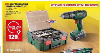 Hubo Accu klopboormachine “universalimpact 18” aanbieding