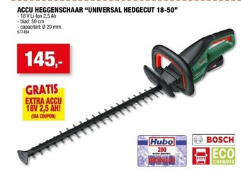 Hubo Accu heggenschaar “universal hedgecut 18-50” aanbieding