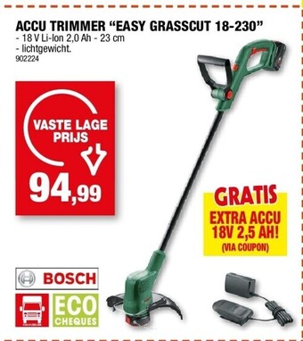 Hubo Accu trimmer “easy grasscut 18-230” aanbieding