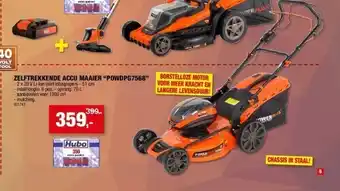 Hubo Zelftrekkende accu maaier powdpg7568 aanbieding