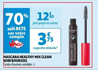 Auchan MASCARA HEALTHY MIX CLEAN NOIR BOURJOIS aanbieding