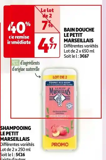 BAIN DOUCHE LE PETIT MARSEILLAIS Lot de 2 x 650 ml