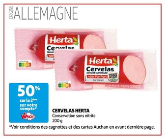 Auchan CERVELAS HERTA 200 g aanbieding