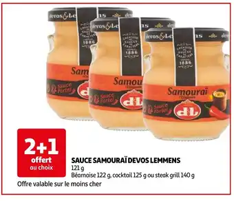 Auchan SAUCE SAMOURAÏ DEVOS LEMMENS 121 g aanbieding