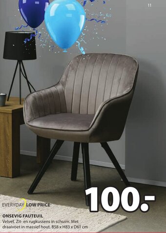 Jysk ONSEVIG FAUTEUIL B58 x H83 x D61 cm aanbieding