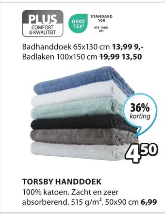 Jysk TORSBY HANDDOEK 50x90 cm aanbieding