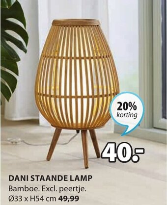 Jysk DANI STAANDE LAMP Ø33 x H54 cm aanbieding