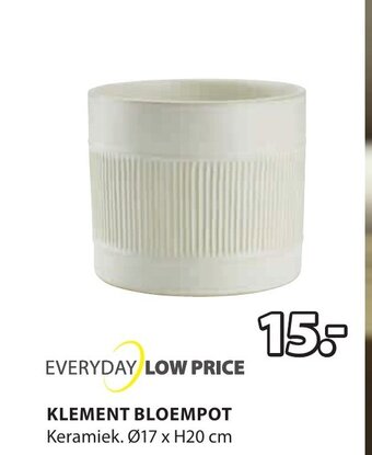 Jysk KLEMENT BLOEMPOT Keramiek. Ø17 x H20 cm aanbieding