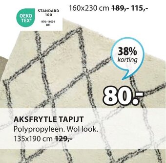 Jysk AKSFRYTLE TAPIJT 135x190 cm aanbieding