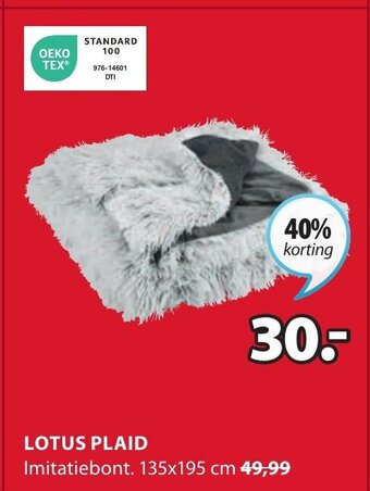 Jysk LOTUS PLAID 135x195 cm aanbieding