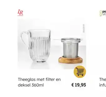 Multi bazar IR Theeglas met filter en deksel 360ml aanbieding