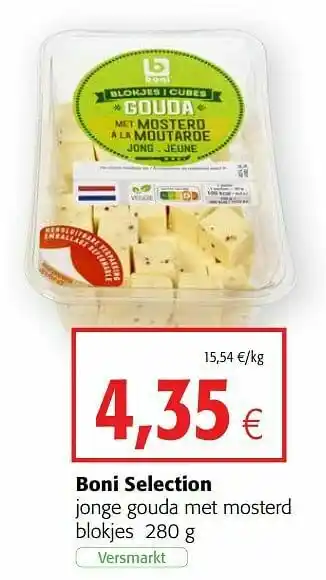 Colruyt Boni selection jonge gouda met mosterd aanbieding