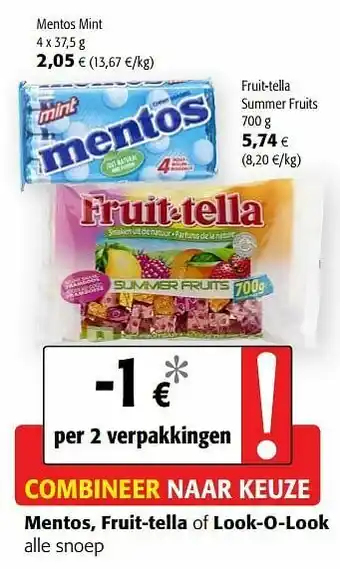 Colruyt Mentos mint aanbieding