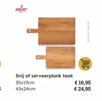 Multi bazar Snij of serveerplank teak 35x19cm aanbieding