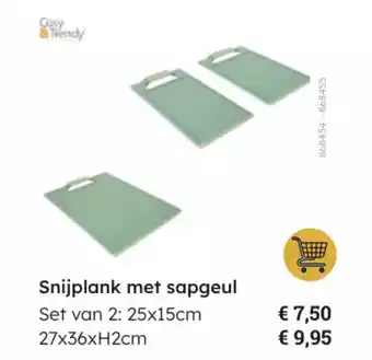 Multi bazar Snijplank met sapgeul Set van 2: 25x15cm aanbieding