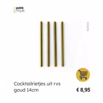 Multi bazar Cocktailrietjes uit rvs goud 14cm aanbieding