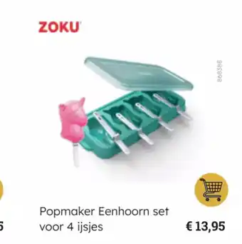 Multi bazar ZOKU Popmaker Eenhoorn set voor 4 ijsjes aanbieding