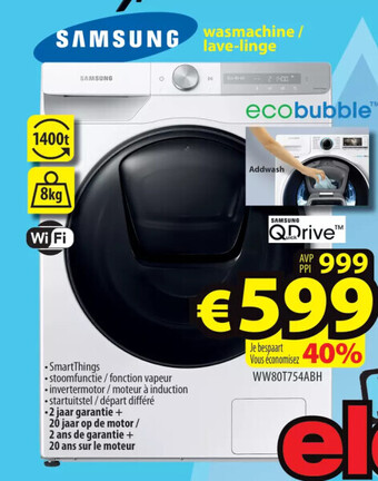 ElectroStock Samsung wasmachine lave-linge aanbieding