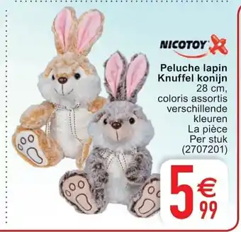 Cora Nicotoy Peluche lapin Knuffel konijn 28cm aanbieding