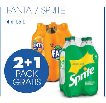 Prik en Tik FANTA / SPRITE 4 x 1,5 L aanbieding