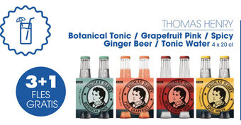 THOMAS HENRY Botanical Tonic / Grapefruit Pink / Spicy Ginger Beer / Tonic Water 4 x 20 cl