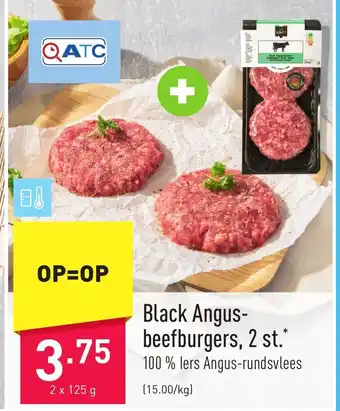 ALDI Black Angus-beefburgers, 2 x 125 g aanbieding