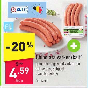 ALDI Chipolata varken/kalf 500 g aanbieding