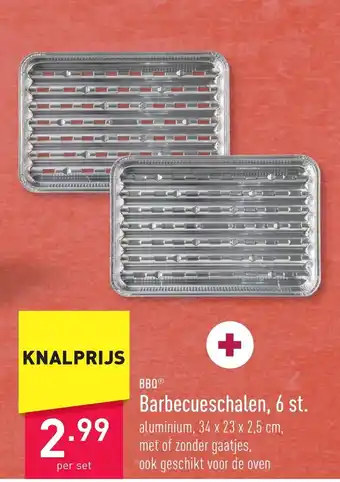 ALDI BBQⓇ Barbecueschalen, 6 st. aluminium, 34 x 23 x 2,5 cm aanbieding