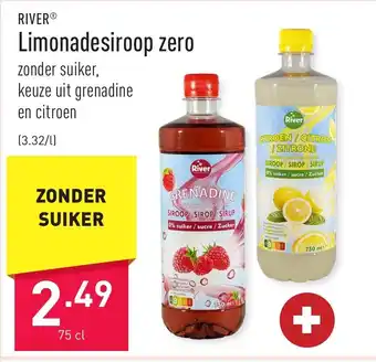 ALDI RIVERⓇ Limonadesiroop zero 75 cl aanbieding