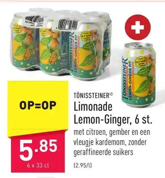 ALDI TÖNISSTEINER® Limonade Lemon-Ginger, 6 x 33 cl aanbieding