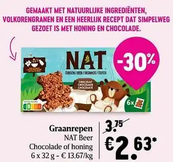 Delhaize Graanrepen nat beer chocolade of honing aanbieding