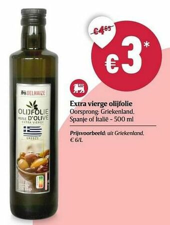Delhaize Extra vierge olijfolie aanbieding