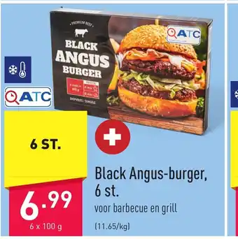 ALDI Black Angus-burger, 6 st. 6 x 100g aanbieding