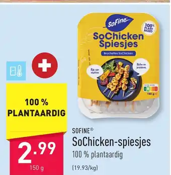 SOFINE SoChicken-spiesjes 100 % plantaardig 100% plantaardig 150g