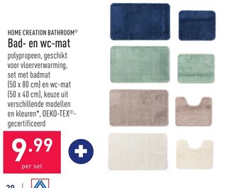 ALDI HOME CREATION BATHROOM Bad- en wc-mat aanbieding