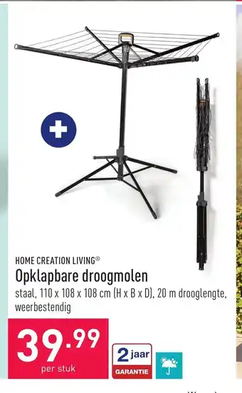 ALDI HOME CREATION LIVING Opklapbare droogmolen per stuk aanbieding