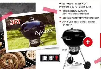 Euroshop Weber master-touch gbs premium e-5770 - zwart 57cm aanbieding