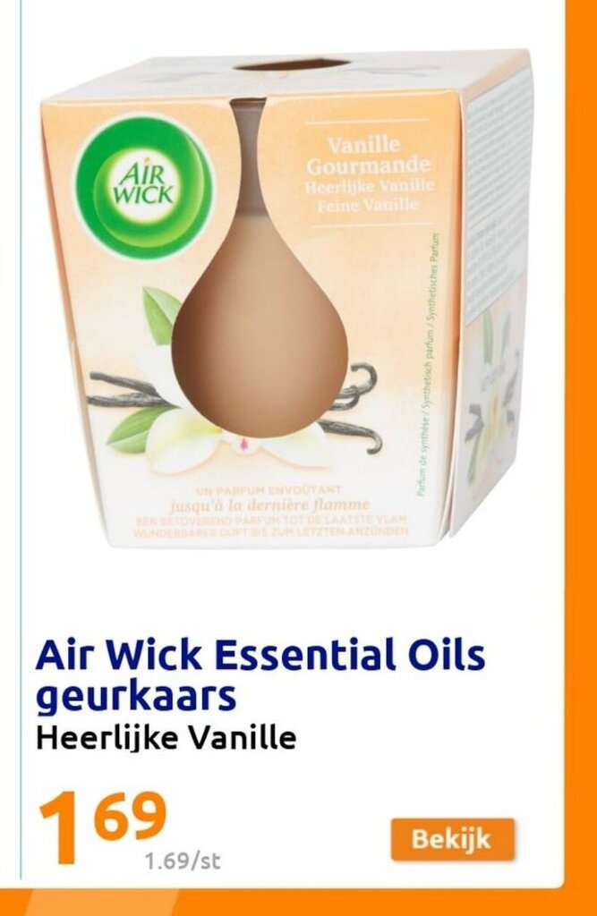 Air Wick Essential Oils geurkaars Heerlijke Vanille promotie bij Action