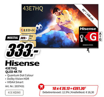 Hisense 43E7HQ QLED 4K TV