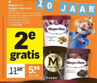Albert Heijn Magnum en häagen-dazs pints Diepvries aanbieding