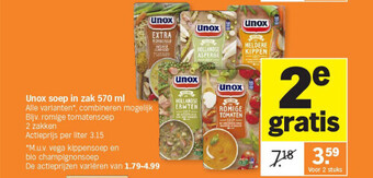 Albert Heijn Unox soep in zak 570 ml aanbieding