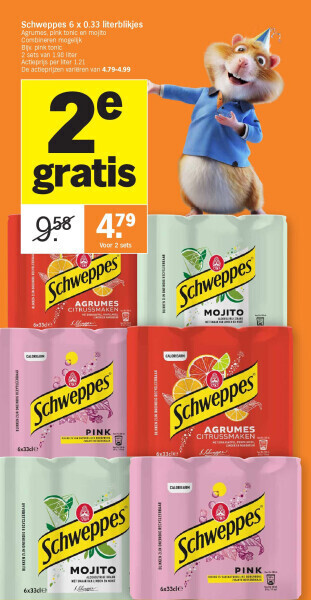 Schweppes 6 x 0.33 literblikjes