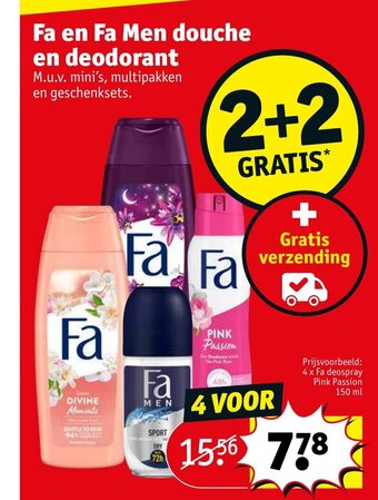 Kruidvat Fa en Fa Men douche en deodorant M.u.v. mini's, multipakken en geschenksets. aanbieding