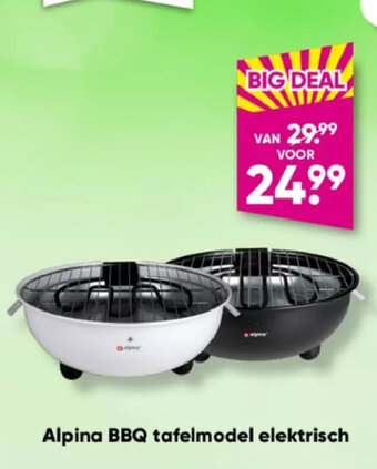 Big Bazar Alpina BBQ tafelmodel elektrisch aanbieding