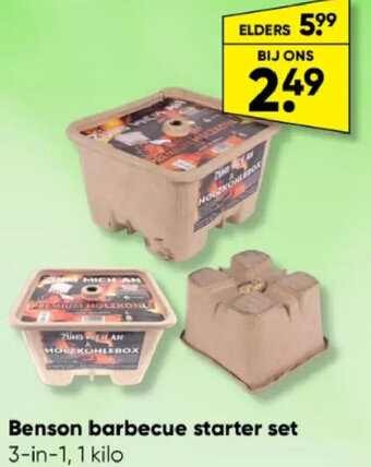 Big Bazar Benson barbecue starter set 3-in-1, 1 kilo aanbieding